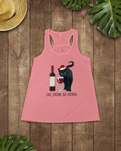 Load image into Gallery viewer, Cat Drink And Be Merry Meaningful Gift For Women Ladies Flowy Tank
