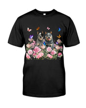 Load image into Gallery viewer, Australian Cattle Dog Butterflies Peony Gift For Dog Lovers Guys Tee
