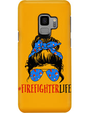 Load image into Gallery viewer, Firefighter Make You Life Safe Lady With Blue Ribbonhead Gift For Women Phone case
