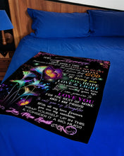 Load image into Gallery viewer, Custom Name Gift For Daughter Name Lama Flower Joy Hope Love And Light Fleece Blanket
