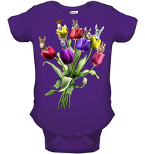Load image into Gallery viewer, Vintage Funny Donkey With Tulip Trending For Donkey Lovers Baby Onesie
