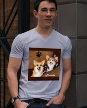 Load image into Gallery viewer, Corgi Paws Pattern Dog Mom Custom Name Gift For Manada Guys V-Neck

