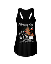 Load image into Gallery viewer, Betty Boop February Girl Living My Best Life Birthday Meaningful Gift Ladies Flowy Tank
