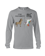 Load image into Gallery viewer, Funny Difference Between Me And Other Psychotherapists Unicorn And Horse Unisex Long Sleeve
