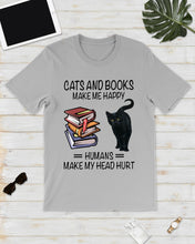 Load image into Gallery viewer, Cats And Books Make Me Happy - Cats And Books Lovers Gifts Guys Tee
