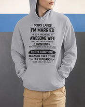 Load image into Gallery viewer, I'm The Lucky One Because I Get To Be Her Husband Gift For Husband Hoodie
