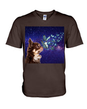 Load image into Gallery viewer, Chihuahua Blue Butterflies Sky Gift For Dog Lovers Guys V-Neck
