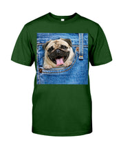 Load image into Gallery viewer, baby Pug In Denim Pocket Gift For Dog Lovers Guys Tee
