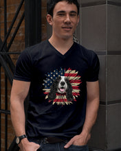 Load image into Gallery viewer, English Cocker Spaniel US Sunflower Gift For Dog Lovers Guys V-Neck
