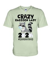 Load image into Gallery viewer, Crazy Raccoon Lady 2020 Quarantined Gift For Raccoon Lovers Guys V-Neck
