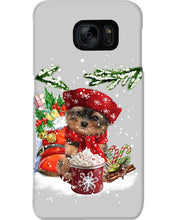 Load image into Gallery viewer, Yorkshire Terrier Loves Drinking Hot Latte Gift For Dog Lovers Phone case
