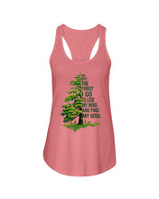 Load image into Gallery viewer, Into The Forest I Go To Lose My Mind Find My Soul Ladies Flowy Tank
