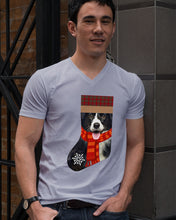 Load image into Gallery viewer, Santa Border Collie In Stock Gift For Dog Lovers Guys V-Neck
