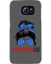 Load image into Gallery viewer, Firefighter Make You Life Safe Lady With Blue Ribbonhead Gift For Women Phone case
