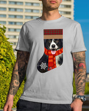 Load image into Gallery viewer, Santa Border Collie In Stock Gift For Dog Lovers Guys Tee
