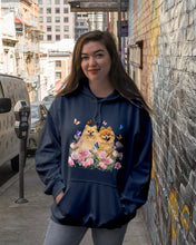 Load image into Gallery viewer, Peonies Garden Butterflies Pomeranian Gift For Dog Lovers Hoodie
