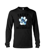 Load image into Gallery viewer, Easily Distracted By Dogs And Dragonflies Gift For Dog Lovers Unisex Long Sleeve
