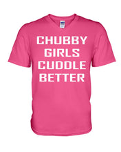 Load image into Gallery viewer, Chubby Girls Cuddle Better Simple Unique Custom Design Guys V-Neck
