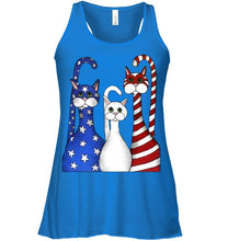 Load image into Gallery viewer, Cat Happy America  Independence's Day Special Custom Design Ladies Flowy Tank
