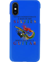 Load image into Gallery viewer, Never Underestimate A 60 Year Old Man Can Play A Guitar Phone case
