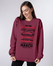 Load image into Gallery viewer, This Girl Has Fought A Thousand This Girl Was Born In March Sweatshirt
