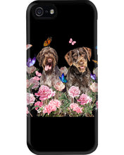 Load image into Gallery viewer, German Wirehaired Pointer With Peonies Gift For Dog Lovers Phone case
