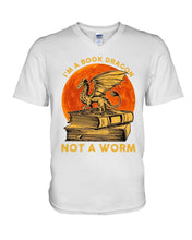 Load image into Gallery viewer, I'm A Book Dragon Not A Worm Gift For Dragon Lovers Guys V-Neck
