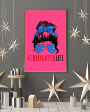 Load image into Gallery viewer, Firefighter Make You Life Safe Lady With Blue Ribbonhead Gift For Women Vertical Poster
