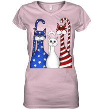 Load image into Gallery viewer, Cat Happy America  Independence's Day Special Custom Design Ladies V-Neck
