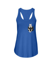 Load image into Gallery viewer, Cat In Your Front Pocket Great Gift For Cat Lovers Ladies Flowy Tank
