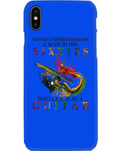 Load image into Gallery viewer, Never Underestimate A 60 Year Old Man Can Play A Guitar Phone case
