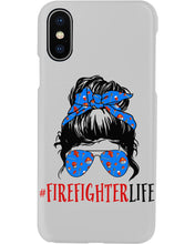 Load image into Gallery viewer, Firefighter Make You Life Safe Lady With Blue Ribbonhead Gift For Women Phone case
