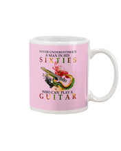 Load image into Gallery viewer, Never Underestimate A 60 Year Old Man Can Play A Guitar Mug
