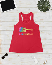 Load image into Gallery viewer, Ukulele Colorful Design Gift For Ukulele Players Ladies Flowy Tank
