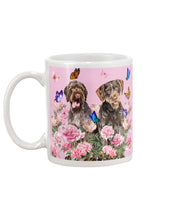 Load image into Gallery viewer, German Wirehaired Pointer With Peonies Gift For Dog Lovers Mug
