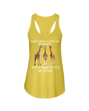Load image into Gallery viewer, Sometimes I Question My Sanity My Giraffes Told Me I'm Fine Ladies Flowy Tank

