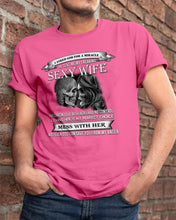 Load image into Gallery viewer, Shes Stubborn Messy And A Brat At Times Black Gift For Husband Guys Tee
