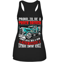 Load image into Gallery viewer, Proud To Be A Truck Driver Corner Office With A View Ladies Flowy Tank
