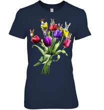 Load image into Gallery viewer, Vintage Funny Donkey With Tulip Trending For Donkey Lovers Ladies Tee
