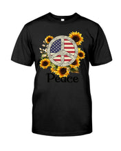 Load image into Gallery viewer, Peace Sign Sunflower Birthday Gift For Girls Guys Tee
