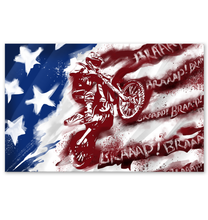 Load image into Gallery viewer, America Flag Special Custom Design  For Motorbike Lovers Horizontal Poster
